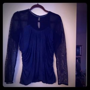 Beautiful Mesh with Leather Accents Top